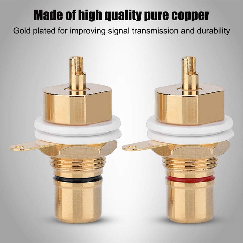 Zerone 2 Pcs Terminal Gold Plated Copper Panel Mount Female Jack Terminal Socket Audio Connector - Image 5